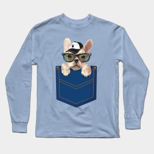 Cute Dog in Pocket Long Sleeve T-Shirt